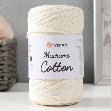 Yarn "Macrame Cotton" 20% polyester, 80% cotton 225m/250g (752 dairy)