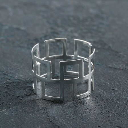 Ring for napkin "Ge", 4.5 × 3 cm, silver color-1