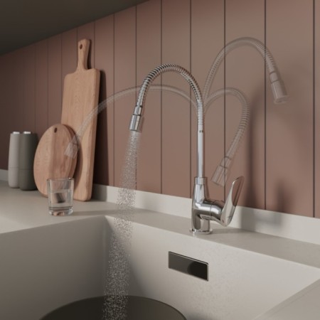 MILARDO MILARDO M07SB2FM05 kitchen, pouring 200 mm, flexible surge and shower nozzle, chrome 10-3
