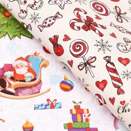 Package paper, glossy "Christmas", bilateral, 70 x 100 cm, 10 pcs.-2