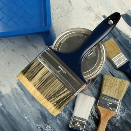 Brush flat tundra, artificial bristles, plastic handle, 4 ", 100 mm-5