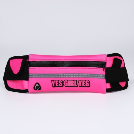 Female belt for running, on a zipper, pink color-1