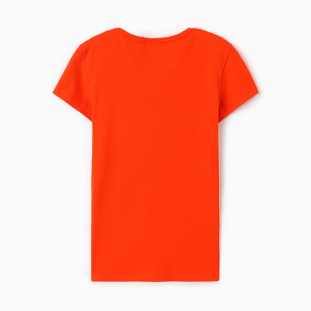T-shirt female o-shaped neckline, orange color, size 54-3