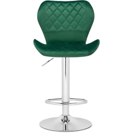 Barrier stool Porch metal/velor, chrome/green 46x49x88 cm-1