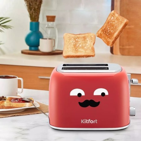 Toster KitFort KT-6218-1, 870 W, 6 fry modes, 2 toasts, red-3