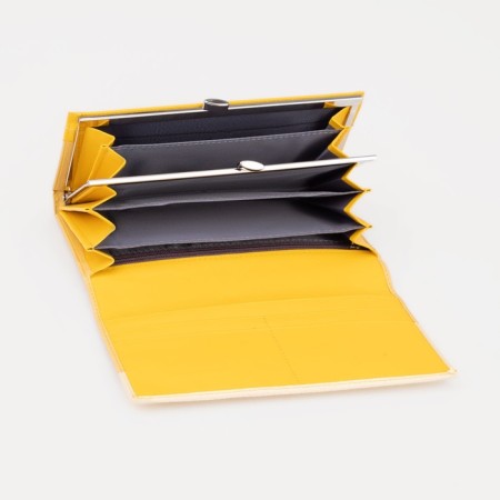 Women's wallet on magnets, yellow color-2