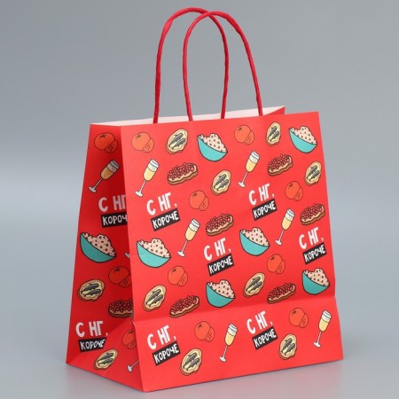 Package gift craft "Holidays", 22 x 22 x 11 cm, new year-3