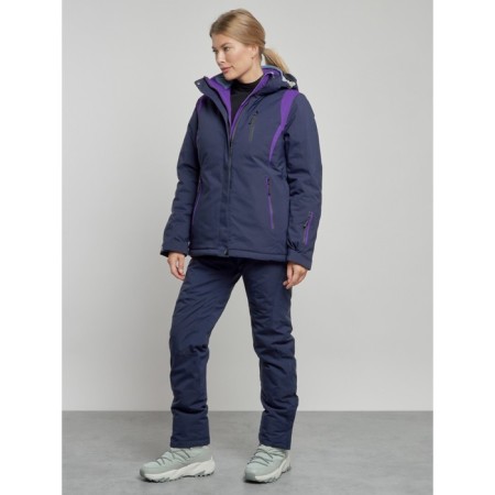Ski costume female winter, size 42, dark blue color-11