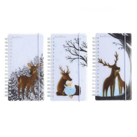 Note book A6-, 80 sheets in a cage on the crest of Cute Journal mini, plastic cover, elastic band, tinted block 80 g/m2, mix