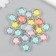 Plastic beads "forget -me -nots with a colored middle" gloss mix 1,7x1.7 cm