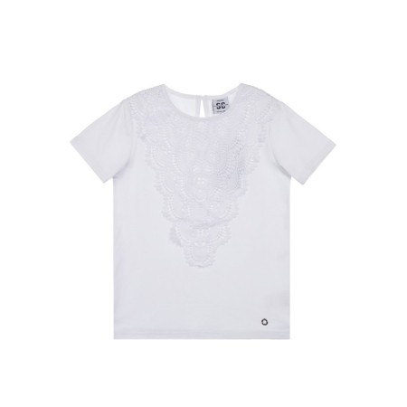Blouse with lace for a girl, height 146 cm-4