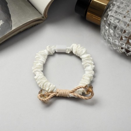 Hair elastic band "Junette" 5 cm, milk-1