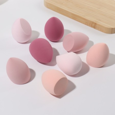 Makeup sponge, set - 8 pcs, increase when getting wet, pink color-7