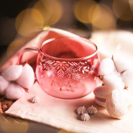 New Year. New Year's glass mug "Pink Tale", 400 ml