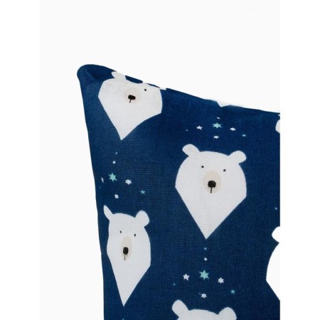 A set of pillowcases, size 40x60 cm, print, white bears, blue color - 2 pcs.-2