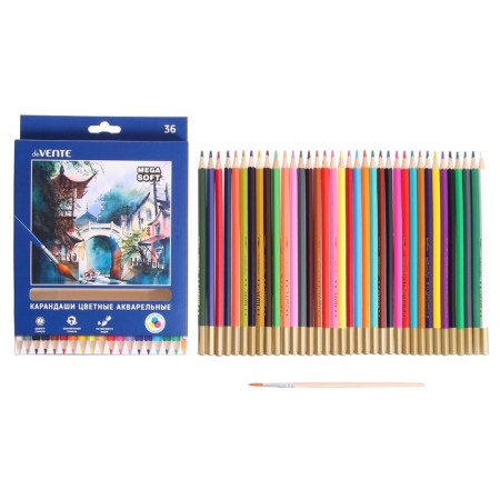 Watercolor pencils 36 colors, Devente Trio Mega Soft, 3 mm hexagonal-2