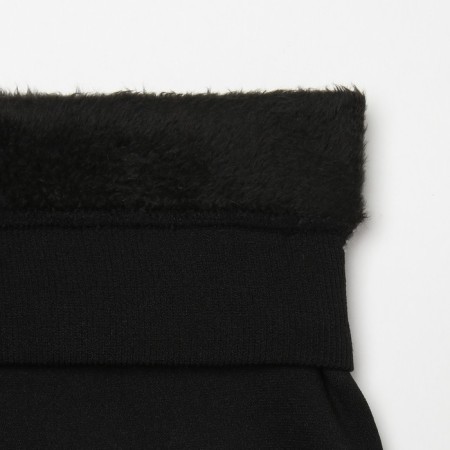 Leggings for girls with fur, black color, height 122-134cm-3