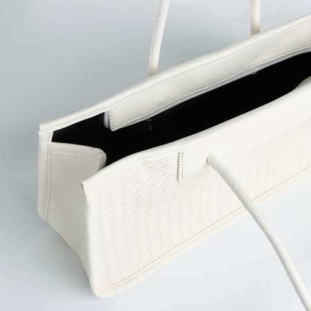 Bag Female Tout with zipper, white color-4