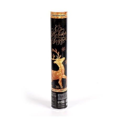 New Year's pneumatic cracker "Happy New Year", deer, foil-serpentine, 30 cm-1