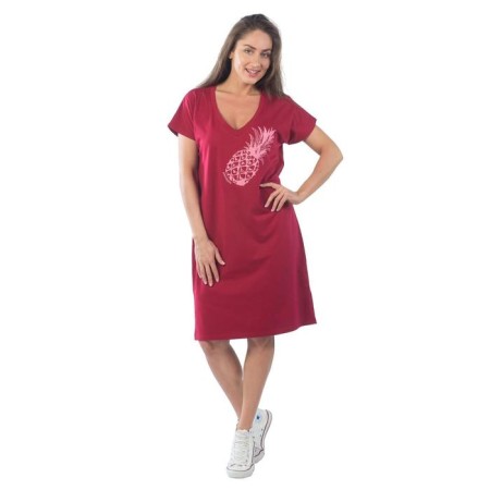 Female dress, size 44, burgundy color-1
