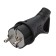 Corner fork with a ring, 16a, with salary, 220 V, rubber, black