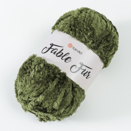 Yarn "Fable Fur" 100% micropoliester 100m/100g (982 asparagus)-1