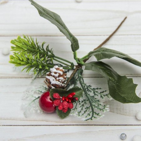Decor "Winter Dreams" a twig with a berry and a bump, 14 cm
