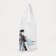 Cosmetic bag on the button, white/transparent color