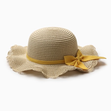 Hat for a girl with a bow Minaku, p. 52, central brown-2