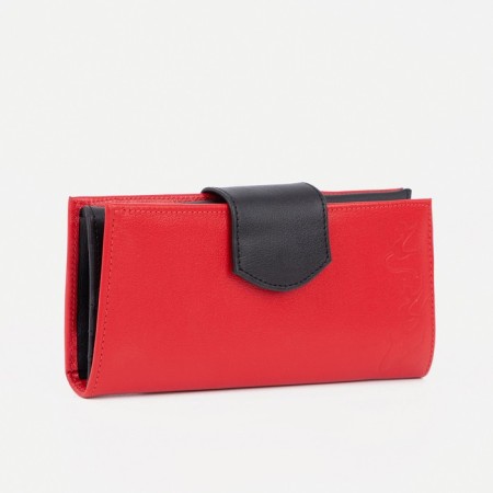 Women's wallet on magnet, red color