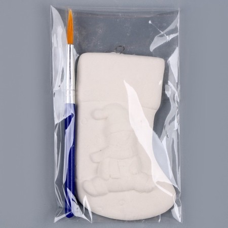 Christmas tree decoration for painting "sock" with a suspension, brush-6
