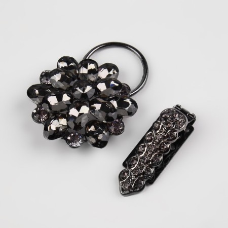 Decorative fastener "Glass Flower", 10.5 × 5 cm, black color-1