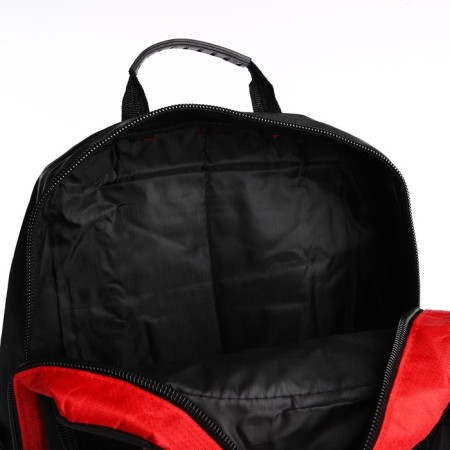 A backpack on a zipper with an increase, 65l, 4 outer pockets, red color-8