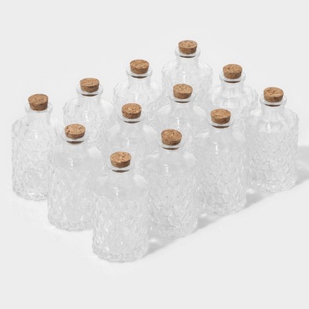 A set of glass jars for spices with a cork lid "Parfa", 130 ml, 11.5 × 5.5 cm, 12 pcs