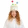 Carnival hat "Eye-player" with horns pr 56-58, white color