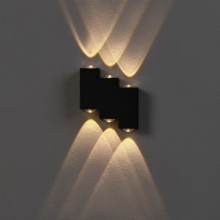 Facade lamp "Ray", FSD-011, 6 W, 3000K, 3 rays, IP65, 220 V, metal, black-2