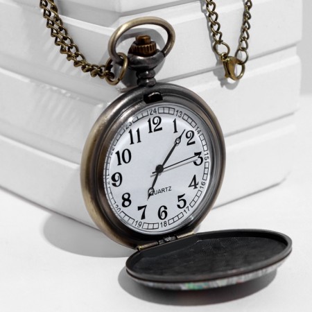 Pocket clock "Owl", quartz, d-4.5 cm-5