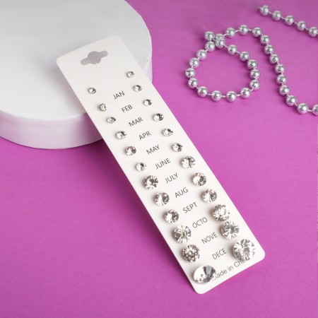 Pusets 12 pairs Onear, classic, white color in silver-1