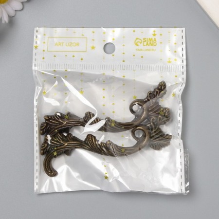 Handle for the casket metal "ancient" bronze set 2 pcs 8.5x2.6 cm-3