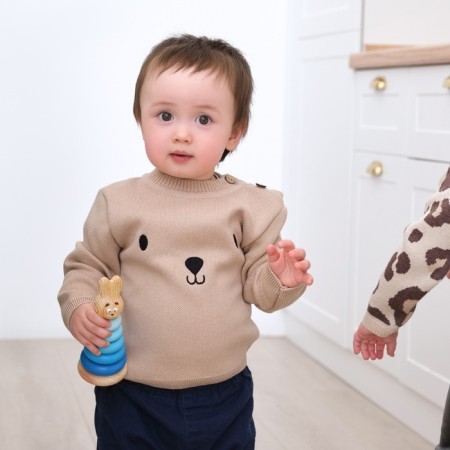 Jumper knitted baby I "Bear" Growth 98-104 cm-2