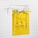 A single hook with a price -holder for perforation, step 50 mm, d = 4.8 mm, l = 300 mm, chromium color