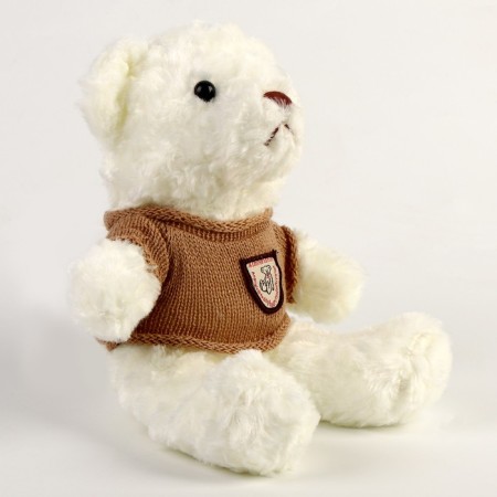 Soft toy "Bear" in a jacket, 29 cm, white color-1
