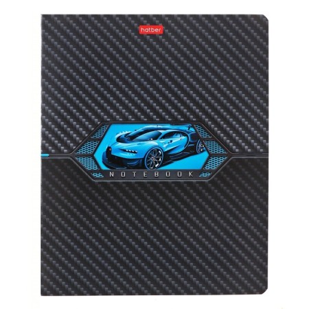 Notebook of 48 sheets in a cage, Autocarbon, covered cardboard, selective varnish, an offset block 65g/m2, mix-2