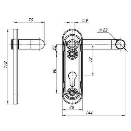 Pen on the bar DH -0433/2 for antipanic (1300a, 1700a) - without a spring-1