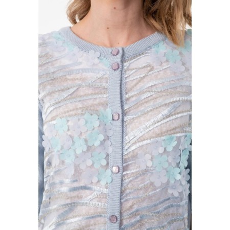 Cardigan female, size 42, blue color-4