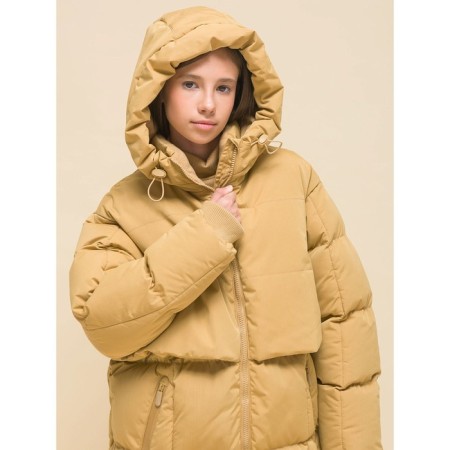 Coat for girls, height 128 cm, beige color-11