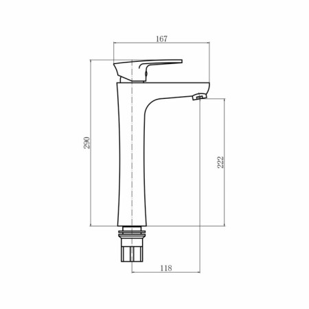 Mixer for the PLSTART PL300-7 sink, single-leaf, pour 118 mm, ABS plastic, black-2