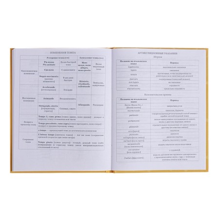 Diary for a music school, 48 sheets, hard cover, matte lamination, foil embossing, reference information, block 60g/m2-14
