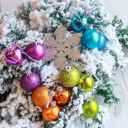 Set of jewelry plastic 24 pcs "Snowflake Neon" mix