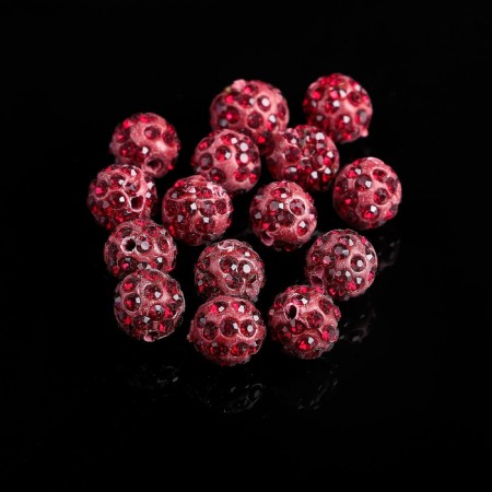 Busina "Shambhala" 10mm (set of 15pcs), dark red color